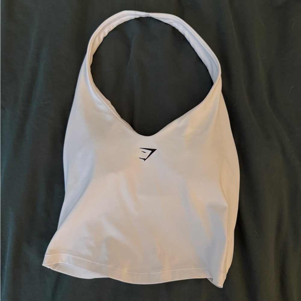 Gymshark White Halter with shelf